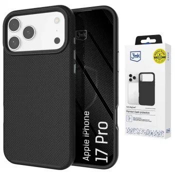 3MK Fortis MagCase Apple iPhone 17 Pro-hoz – fekete hibrid MagSafe hátlap Absorber150™ ejtésvédelemmel
