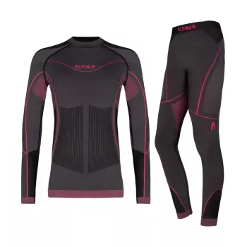 Termoaktív fehérnemű szett lányoknak Alpinus Tactical Mora grafit-rózsaszín 120-136