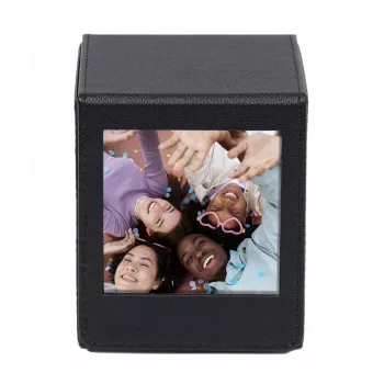 LOVEINSTANT fotótároló doboz Fujifilm Instax Square-höz - fekete nézőablakkal, 100 fotóhoz