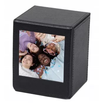 LOVEINSTANT fotótároló doboz Fujifilm Instax Square-höz - fekete nézőablakkal, 100 fotóhoz