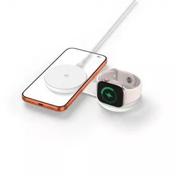 TECH-PROTECT A55 2 az 1-ben mágneses MagSafe töltő 25W Qi2.2 fehér