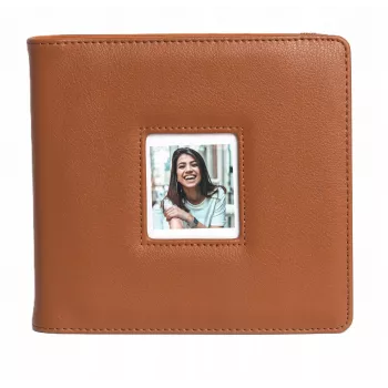LOVEINSTANT fotóalbum Polaroid Go kamerához, 36 lap, 288 fotó, barna PU-bőr
