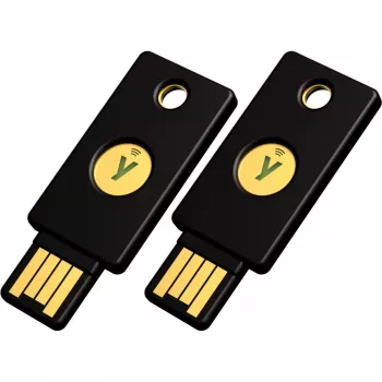 YubiKey 5 NFC biztonsági kulcs 2 darabos csomag (fekete/arany, USB-A és NFC)