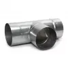 Horganyzott acél kéményhuzat T-idom csatlakozó 107mm x 160mm 90°
