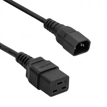 Akyga AK-UP-02 szerver hosszabbítókábel IEC C14 - IEC C19, 3 x 1 mm², 1,8 m, fekete