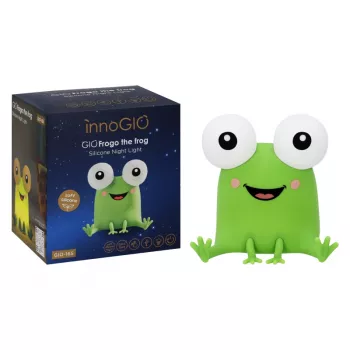 INNOGIO GIOFROGO béka LED éjjeli lámpa GIO-165 - újratölthető szilikonlámpa érintésvezérléssel, 7 szín, időzítő