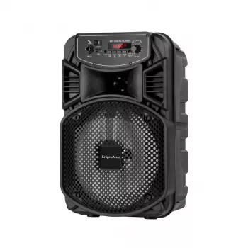 Kruger & Matz Music Box hordozható vezeték nélküli hangszóró 10W Bluetooth 5.0 TWS FM-rádió AUX microSD USB fekete