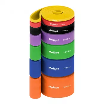 REBEL ACTIVE Power Band PT-S7 TPE ellenállásszalag-készlet, 7 szalag, 4-82 kg, hordozótáska