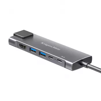 USB-C hub multiport adapter HDMI 4K-val, 2x USB 3.0, USB-C adat, 100W PD, Gigabit Ethernet, Space Grey