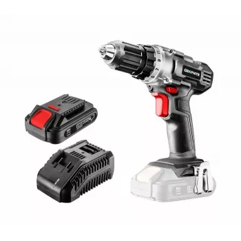 Graphite 58G000-SET1 18V akkus csavarozó szett 2x 2,0Ah akkumulátorral, 35 Nm, gyorsbefogó fúrótokmány, LED-fény, fekete/piros