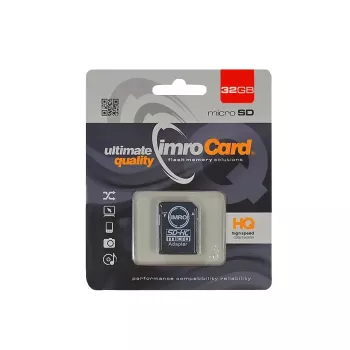 IMRO 32GB microSDHC memóriakártya SD-adapterrel, Class 10 UHS-I U1 A1, akár 80MB/s