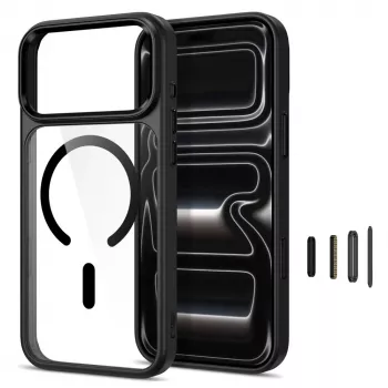 Tech-Protect Magmat MagSafe átlátszó tok iPhone 17 Pro Max / 18 Pro Max-hez - fekete