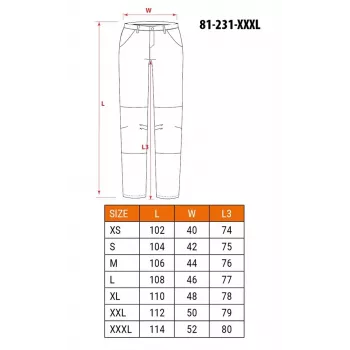 NEO Tools 81-231-XXXL védőnadrág, szürke/fekete