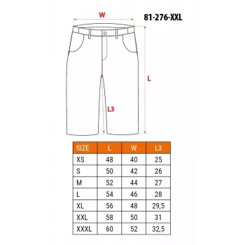 NEO TOOLS PREMIUM férfi rövidnadrág XXL – pamutkeverék stretch, fekete