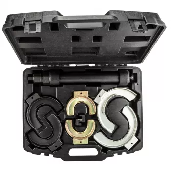 NEO TOOLS rugóösszenyomó készlet cserélhető pofákkal | 3 pár (65-212 mm) | 1500 kg páronként | CrV acél | műanyag tok | TOP-11-797