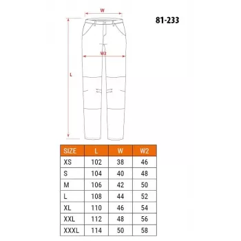 NEO TOOLS 81-233-XXL védőnadrág fekete XXL méret