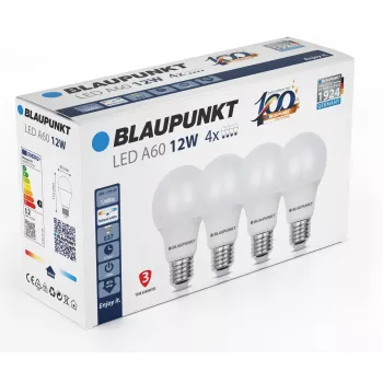 Blaupunkt LED-izzó E27 A60 1260 lm 12W 4000K, 4 darab (BLAUPUNKT-E27-12W-NW-4)