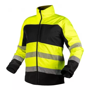 NEO TOOLS softshell láthatósági munkadzseki, sárga/fekete, XL méret