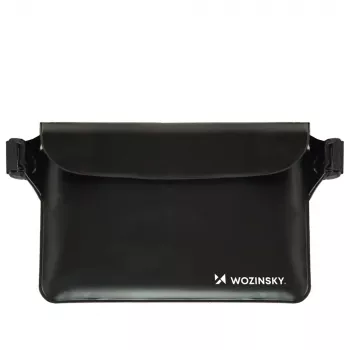 WOZINSKY WWS-01 vízálló PVC deréktáska, fekete