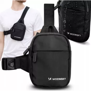 Wozinsky WMS-W1 mini táska okostelefonhoz, két rekesz, fekete