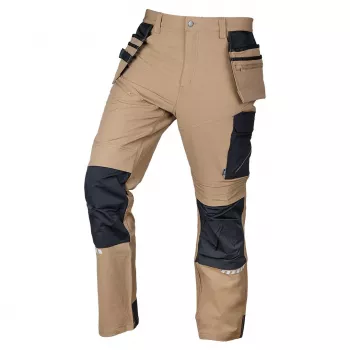 NEO TOOLS Mix&Match munkaruházat, 4 irányban rugalmas, Cordura megerősítéssel, térdvédő zsebekkel, bézs-fekete, XXXL méret