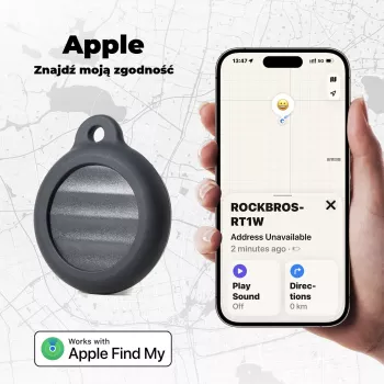 ROCKBROS RT1W Bluetooth tracker Apple Find My-hez - fekete