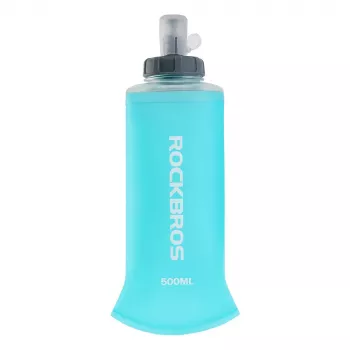 Rockbros Soft Flask 500 ml világoskék - összecsukható kulacs futáshoz és szabadtéri sporthoz