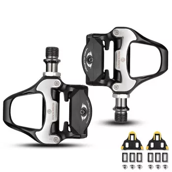 ROCKBROS LP-RD2BK országúti pedál Shimano SPD-SL kompatibilis sárga cleat-tal - fekete ezüst