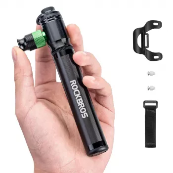 ROCKBROS HQ-75D-CO2 2 az 1-ben mini kerékpárpumpa és CO2-palackos felfújó - fekete