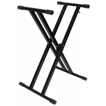 V-TONE DELUXE K1 dupla merevítésű X-állvány szintetizátorhoz, fekete, 45 kg teherbírás