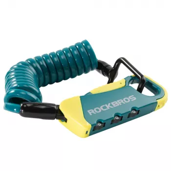 Rockbros RBK6N kombinációs kábeles zár - türkiz, 1200mm