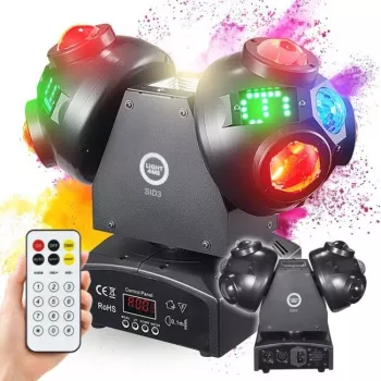 LIGHT4ME SID3 4 az 1-ben moving head multi-effekt lámpa RGBW LED-del, RGB lézerrel, UV-val és strobe-bal