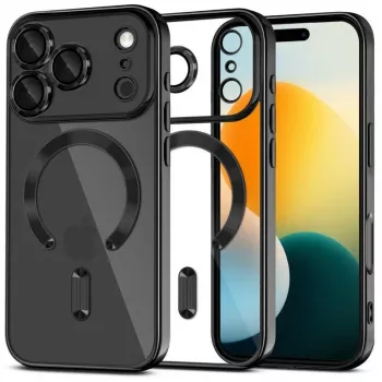 Tech-Protect Magflex MagSafe hátlap Apple iPhone 17 Pro Max készülékhez, fényes fekete (TPU/PC)