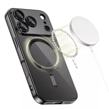 Tech-Protect Magflex MagSafe hátlap Apple iPhone 17 Pro Max készülékhez, fényes fekete (TPU/PC)