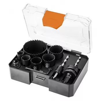 NEO TOOLS bimetal lyukfűrész készlet Co8% (19, 25, 30, 35, 40, 68 mm), 9 részes