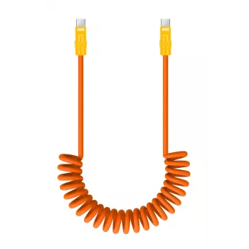 Newell USB-C to USB-C Cable 100 W, 1.5 m, Silicone, Spiral, Orange-Yellow