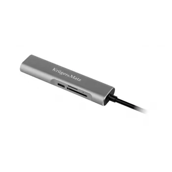 KRUGER & MATZ KM0390 USB-C hub 4K-HDMI, 2x USB 3.0, SD-/microSD-kártyaolvasó és 100W Power Delivery