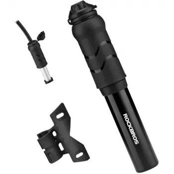 ROCKBROS 810PCS-HP mini kerékpáros kézipumpa rugalmas tömlővel Presta és Schrader szelepekhez - fekete