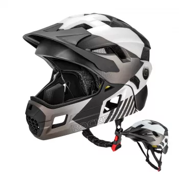 ROCKBROS TS-61 gyerek átalakítható full-face kerékpáros sisak levehető állvédővel, M méret (54-57 cm), szürke