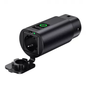 HURTEL V2L-adapter Type 2 - Schuko 3500W teljesítménykijelzővel és táskával - fekete