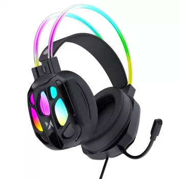 Wozinsky WSG-1118 vezetékes gamer headset RGB világítással és mikrofonnal - fekete