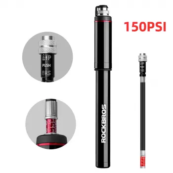Rockbros SMART-B mini bringapumpa 150 PSI Presta Schrader szelep, fekete