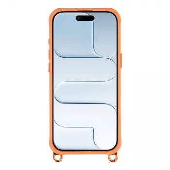 HURTEL crossbody tok iPhone 17-hez állítható vállszíjjal és kamerakeret-állvánnyal, MagSafe-kompatibilis, narancs