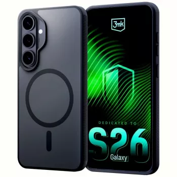 3MK Smoke MagCase Samsung Galaxy S26-hoz – fekete (áttetsző) MagSafe-kompatibilis védőtok