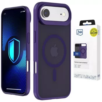 3MK Smoke MagCase lila Apple iPhone 15 Pro Max-hoz – áttetsző MagSafe hátlap