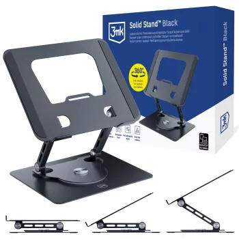 3MK Solid Stand – fekete univerzális eszköztartó okostelefonokhoz és táblagépekhez