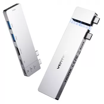 VENTION 6-in-2 Thunderbolt 5 dokkoló 8K@240Hz 80Gbps 140W PD DisplayPort 2.1 USB-C