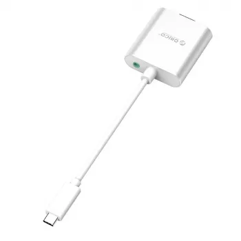 ORICO PTAV USB-C VGA és 3,5 mm-es audio adapter, Full HD 1080p, 15 cm, ezüst