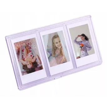 LOVEINSTANT álló hármas fotókeret Instax Mini és Zink 2x3 inch nyomatokhoz – lila