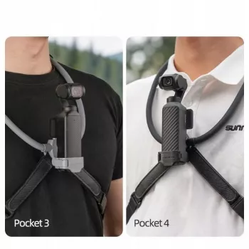 SUNNYLIFE rugalmas nyaktartó DJI Osmo Pocket 3/4, POV akciókamerákhoz, fekete